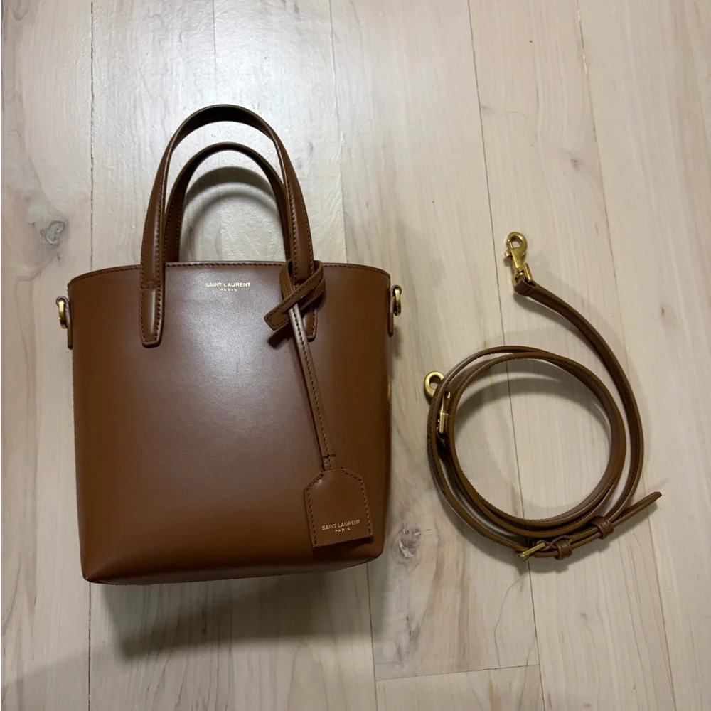 MINI TOY SHOPPING SAINT LAURENT IN BOX LEATHER (Fox color) - Picture 9 of 10